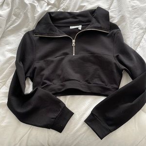 ASOS cropped quarter zip sweatshirt